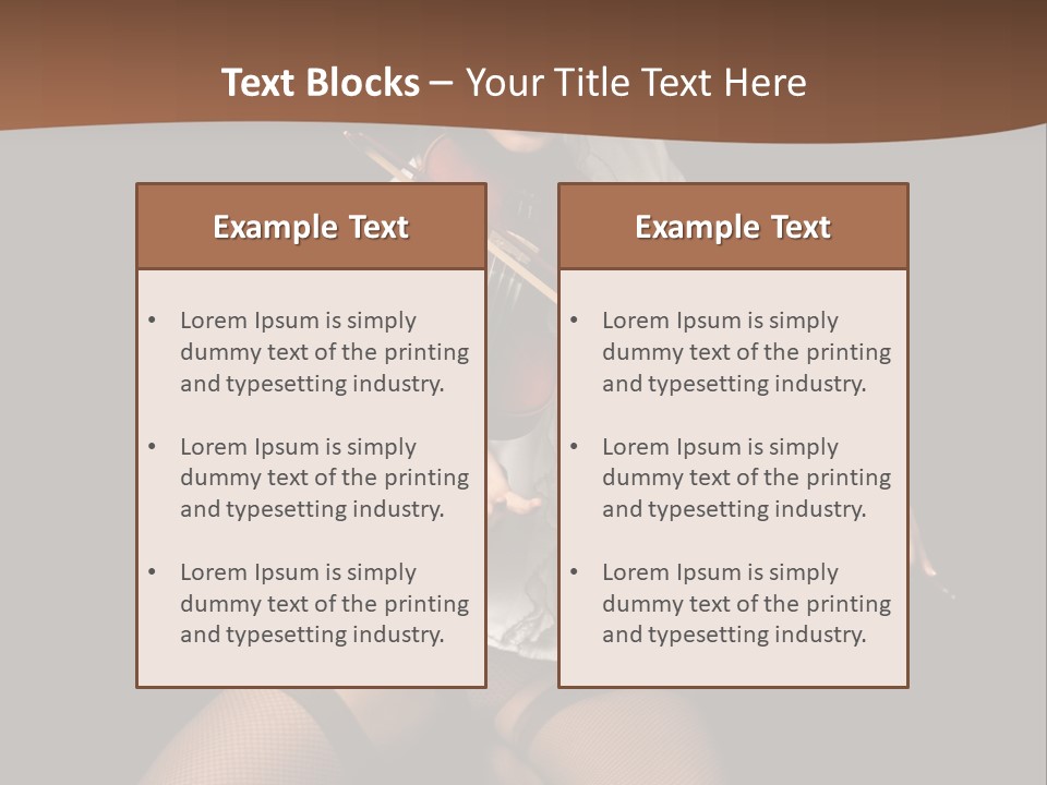 A Woman In Lingerie Holding A Violin On A Black Background PowerPoint Template