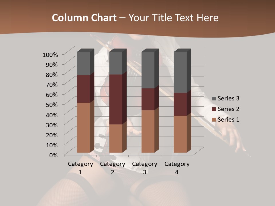 A Woman In Lingerie Holding A Violin On A Black Background PowerPoint Template