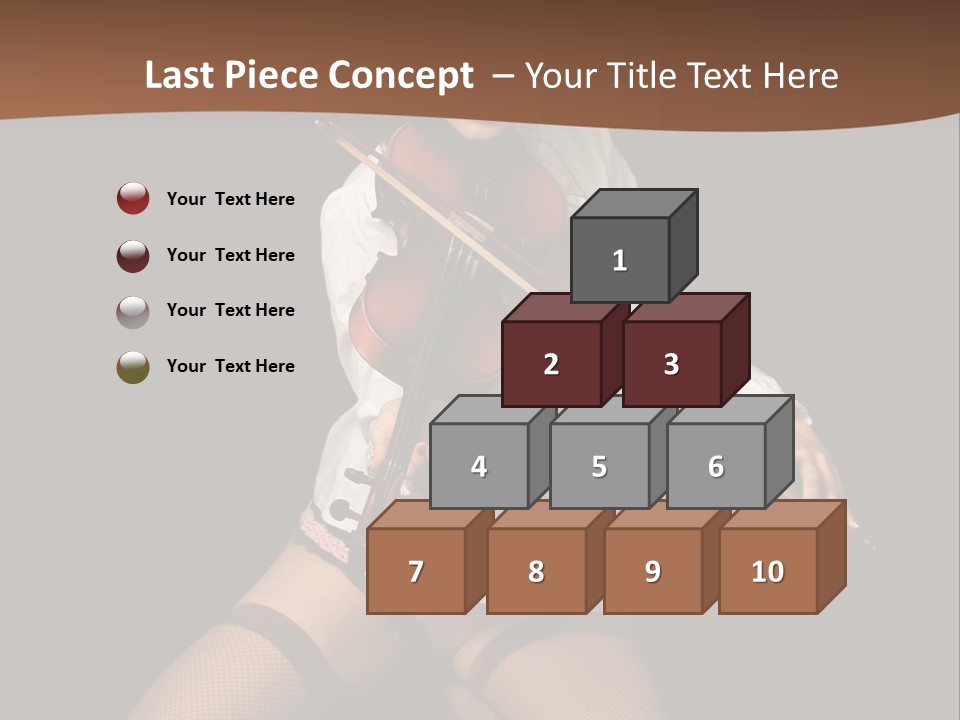 A Woman In Lingerie Holding A Violin On A Black Background PowerPoint Template