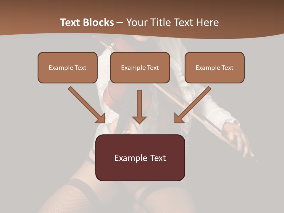 A Woman In Lingerie Holding A Violin On A Black Background PowerPoint Template