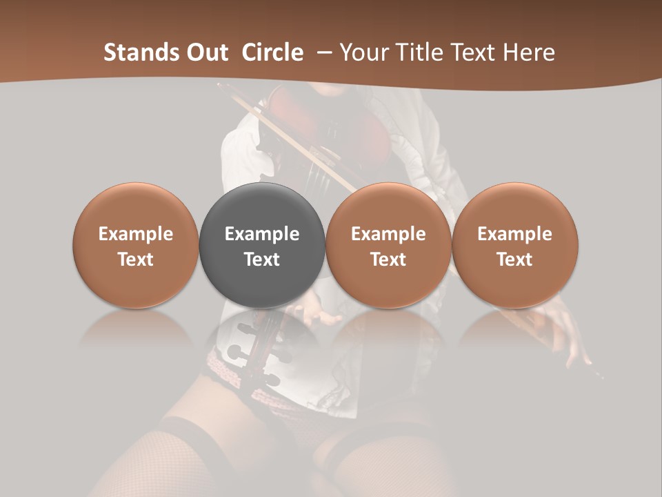 A Woman In Lingerie Holding A Violin On A Black Background PowerPoint Template