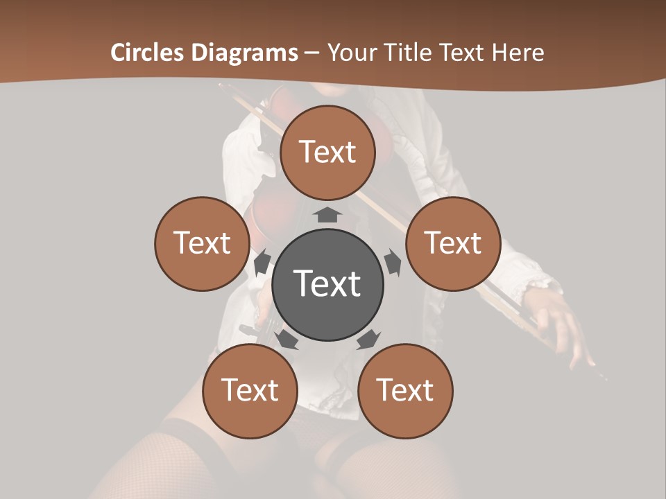 A Woman In Lingerie Holding A Violin On A Black Background PowerPoint Template