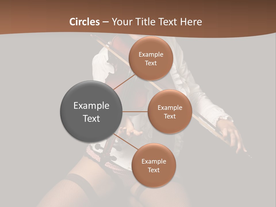 A Woman In Lingerie Holding A Violin On A Black Background PowerPoint Template