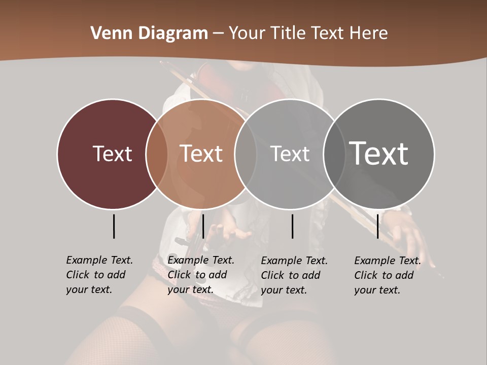 A Woman In Lingerie Holding A Violin On A Black Background PowerPoint Template