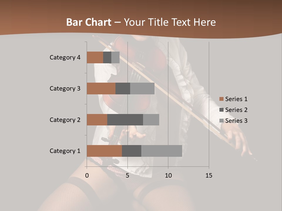 A Woman In Lingerie Holding A Violin On A Black Background PowerPoint Template