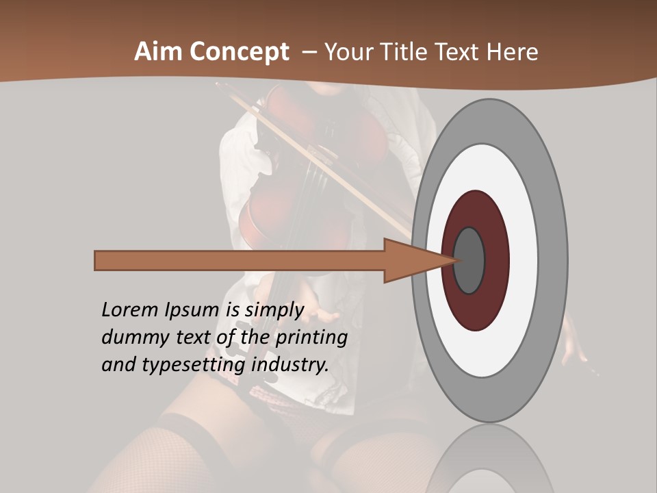 A Woman In Lingerie Holding A Violin On A Black Background PowerPoint Template