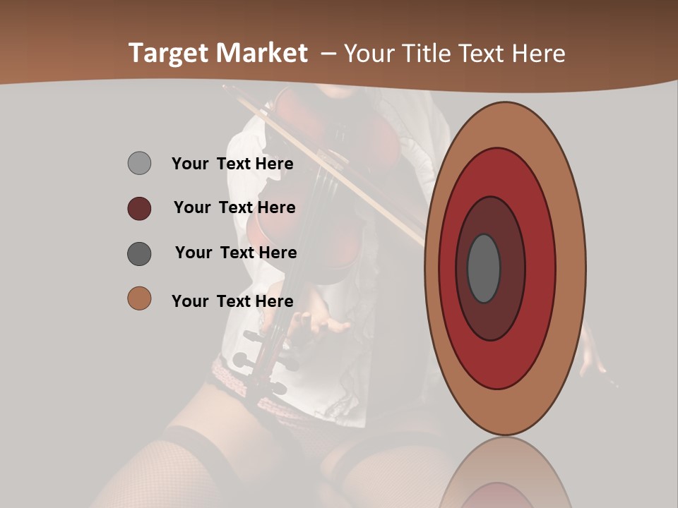 A Woman In Lingerie Holding A Violin On A Black Background PowerPoint Template