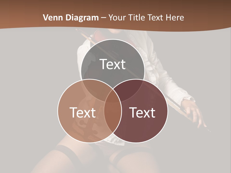 A Woman In Lingerie Holding A Violin On A Black Background PowerPoint Template