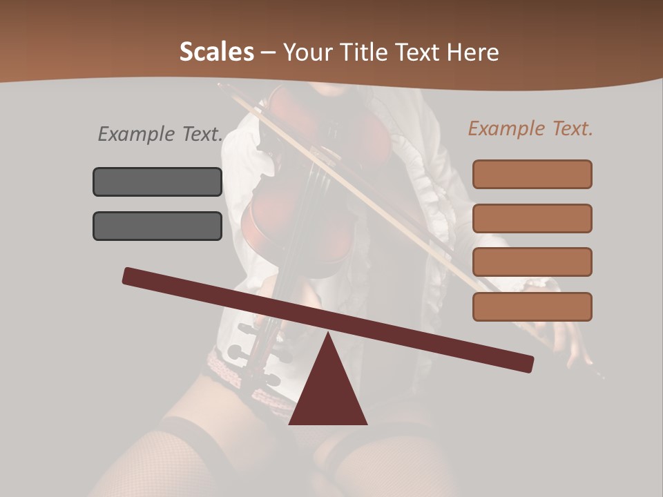 A Woman In Lingerie Holding A Violin On A Black Background PowerPoint Template