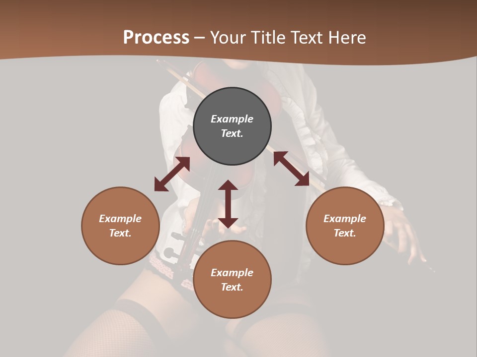 A Woman In Lingerie Holding A Violin On A Black Background PowerPoint Template