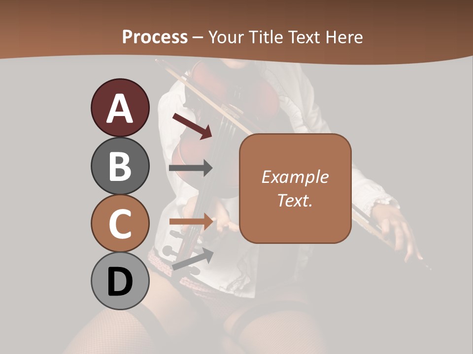 A Woman In Lingerie Holding A Violin On A Black Background PowerPoint Template