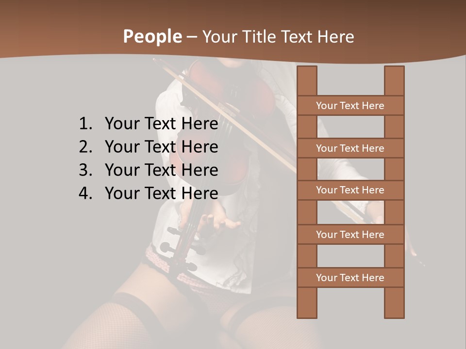 A Woman In Lingerie Holding A Violin On A Black Background PowerPoint Template