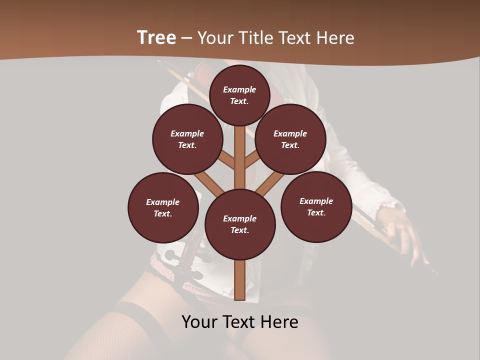 A Woman In Lingerie Holding A Violin On A Black Background PowerPoint Template