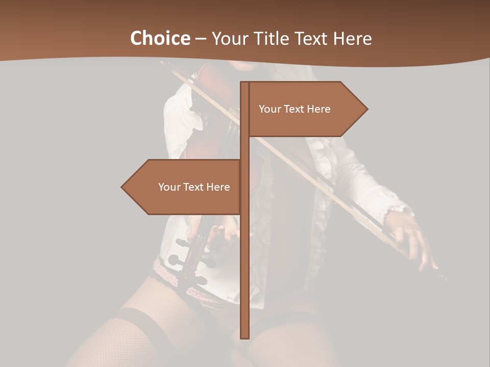 A Woman In Lingerie Holding A Violin On A Black Background PowerPoint Template