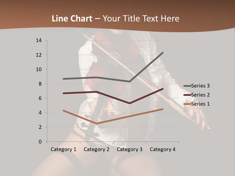 A Woman In Lingerie Holding A Violin On A Black Background PowerPoint Template