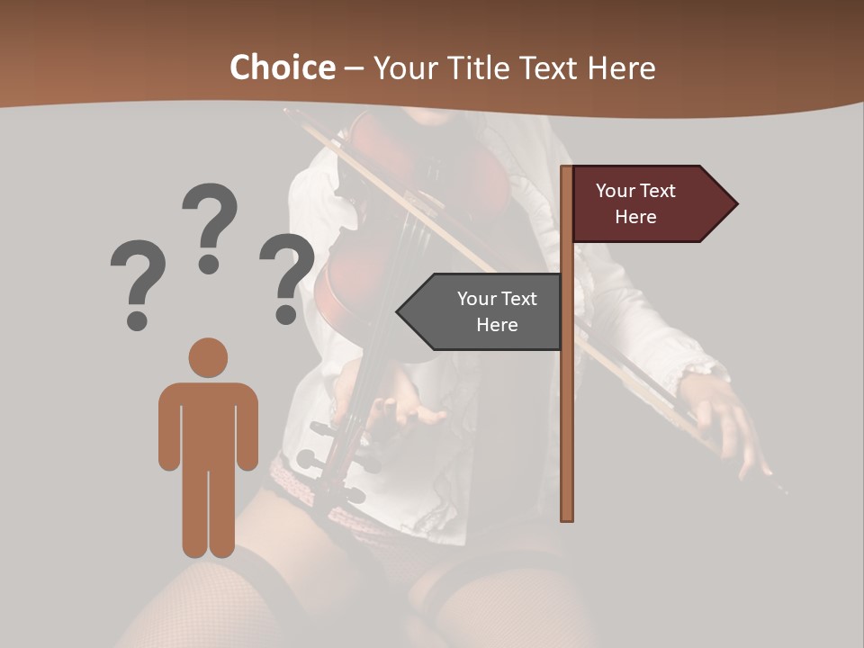 A Woman In Lingerie Holding A Violin On A Black Background PowerPoint Template