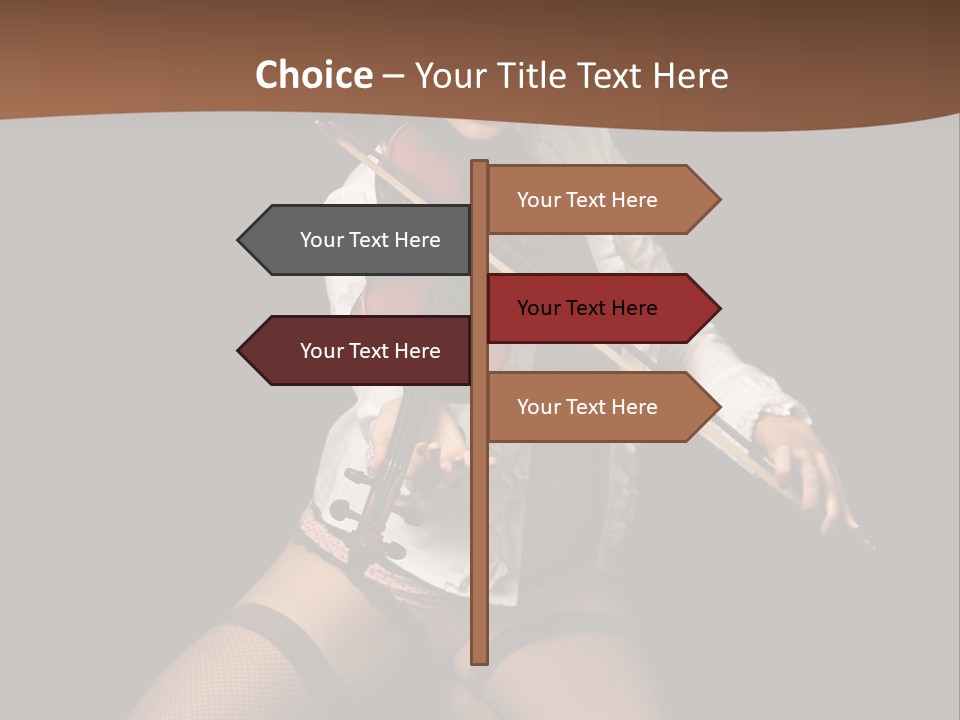 A Woman In Lingerie Holding A Violin On A Black Background PowerPoint Template