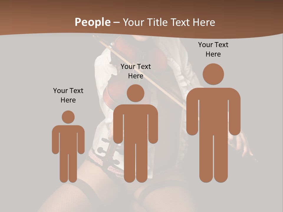 A Woman In Lingerie Holding A Violin On A Black Background PowerPoint Template