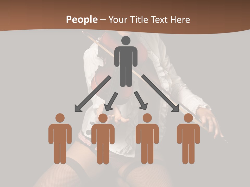 A Woman In Lingerie Holding A Violin On A Black Background PowerPoint Template