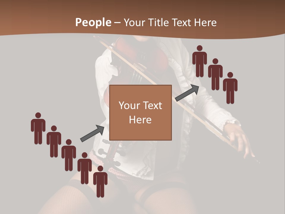 A Woman In Lingerie Holding A Violin On A Black Background PowerPoint Template