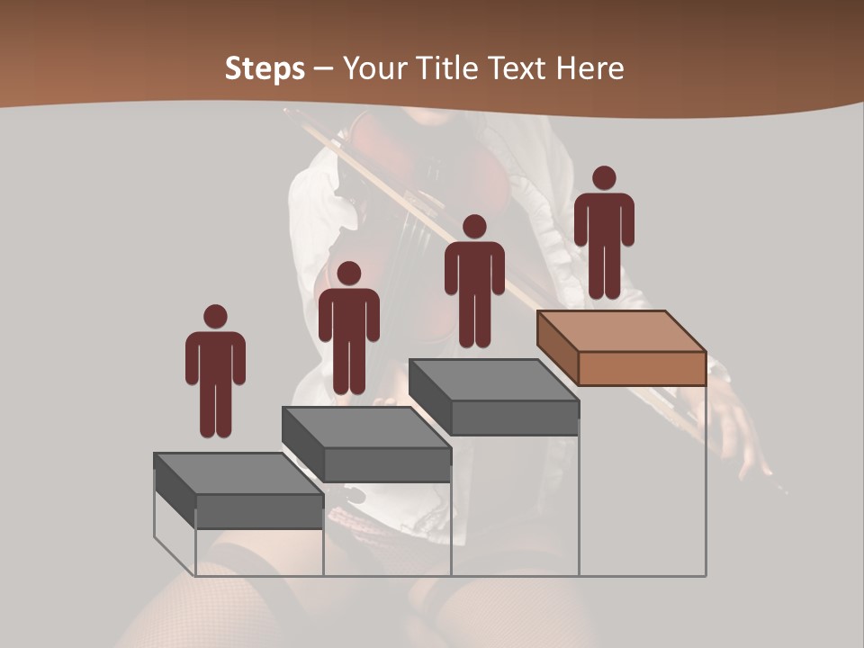 A Woman In Lingerie Holding A Violin On A Black Background PowerPoint Template