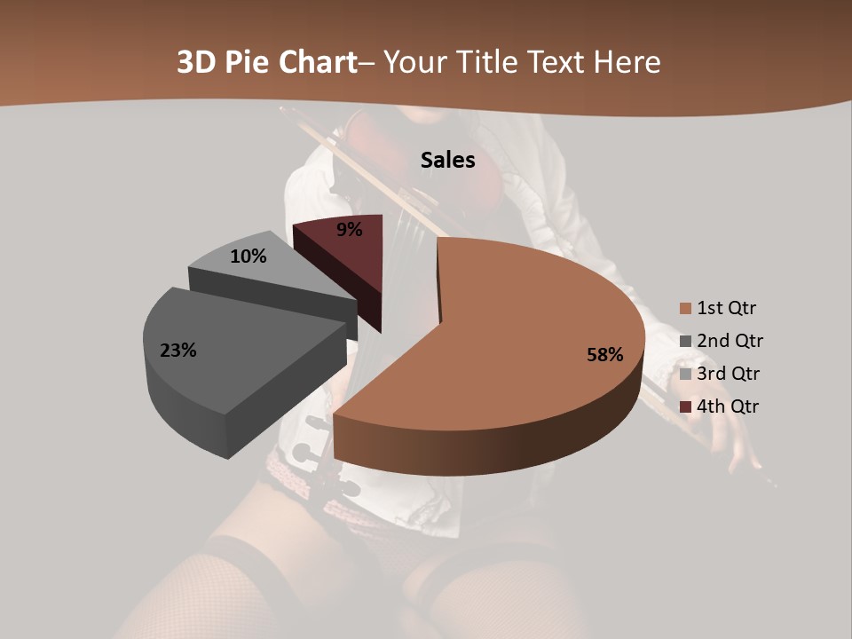 A Woman In Lingerie Holding A Violin On A Black Background PowerPoint Template