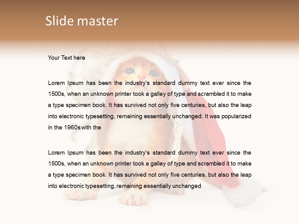 Kitten Mammal Xmas PowerPoint Template