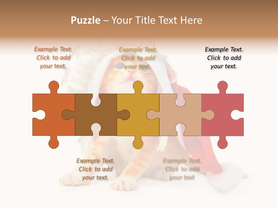 Kitten Mammal Xmas PowerPoint Template