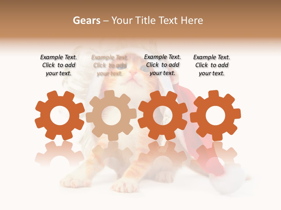 Kitten Mammal Xmas PowerPoint Template