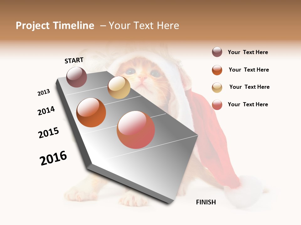 Kitten Mammal Xmas PowerPoint Template