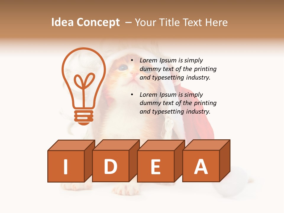 Kitten Mammal Xmas PowerPoint Template