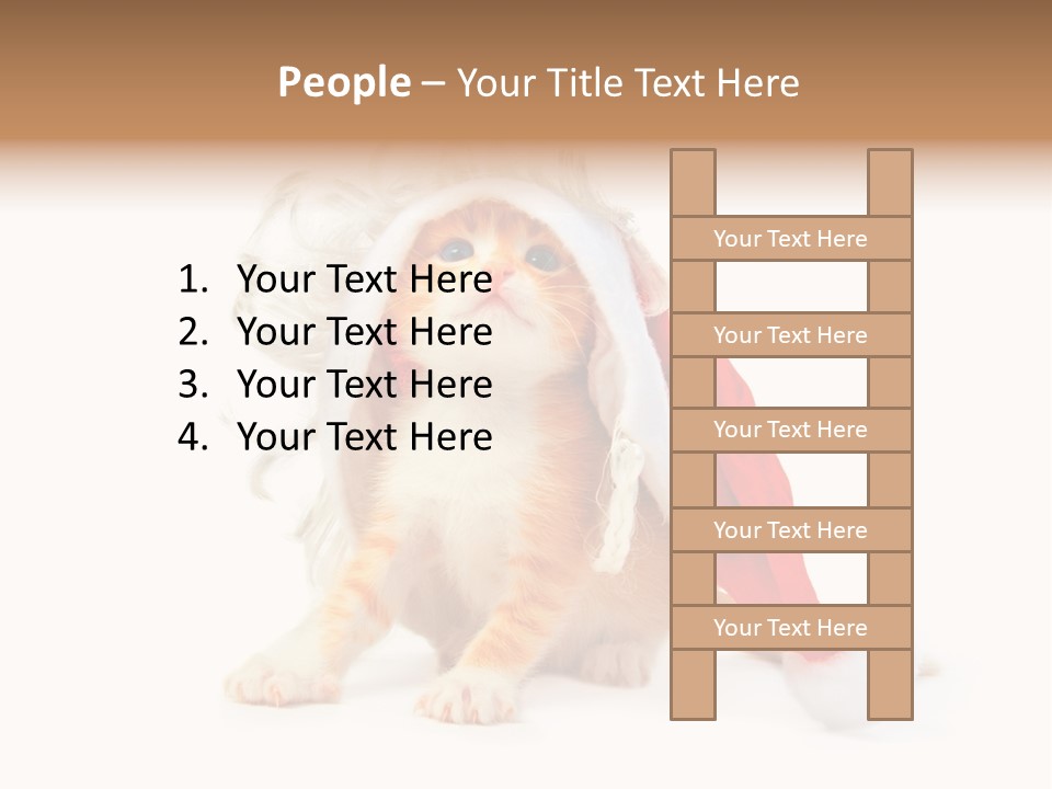Kitten Mammal Xmas PowerPoint Template