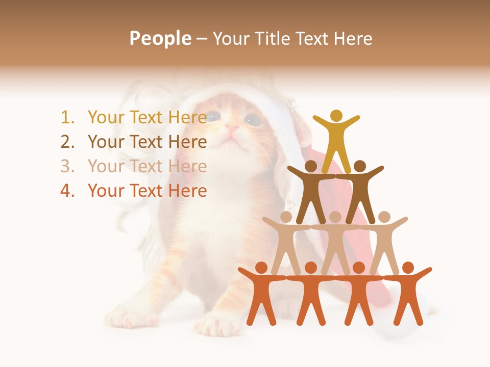 Kitten Mammal Xmas PowerPoint Template
