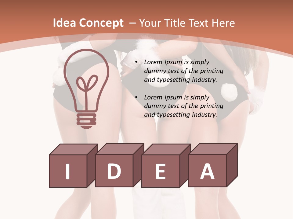 A Group Of Women In Bunny Costumes Powerpoint Template PowerPoint Template