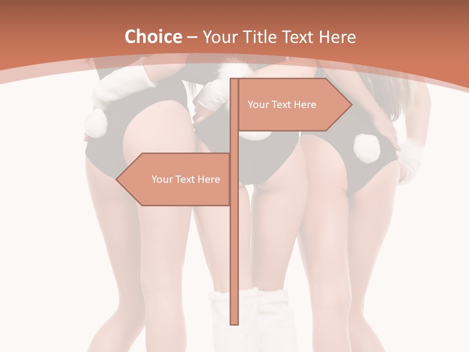 A Group Of Women In Bunny Costumes Powerpoint Template PowerPoint Template