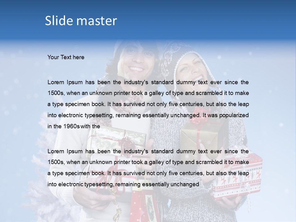 Fun Caucasian Gifts PowerPoint Template