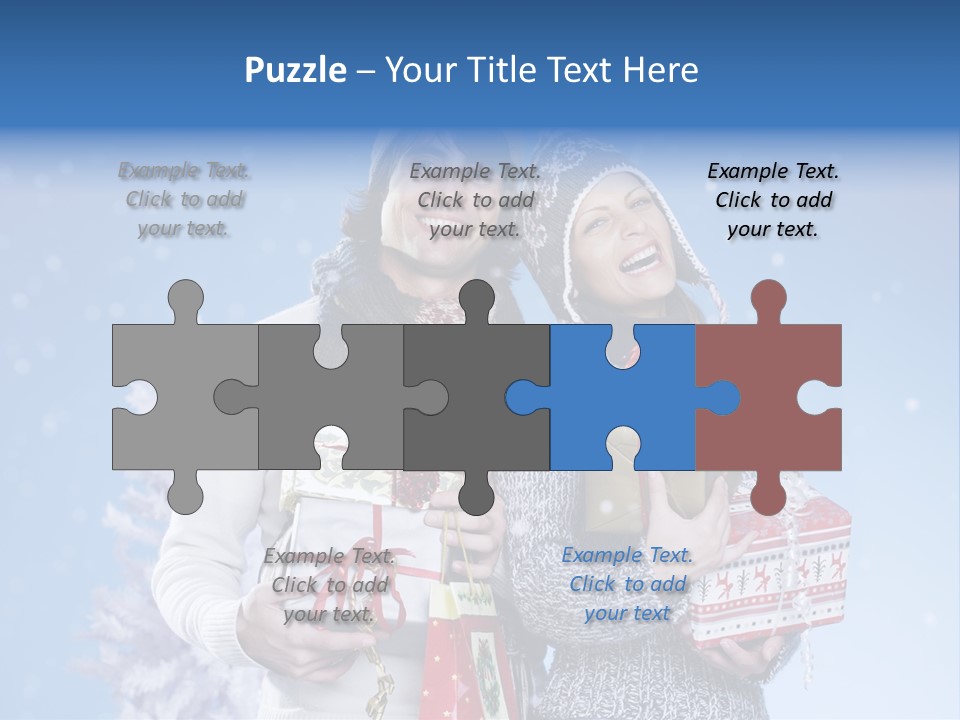 Fun Caucasian Gifts PowerPoint Template