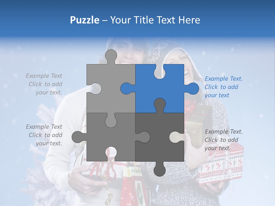 Fun Caucasian Gifts PowerPoint Template