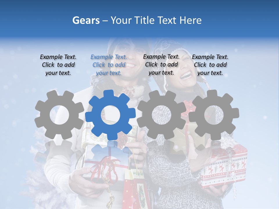 Fun Caucasian Gifts PowerPoint Template