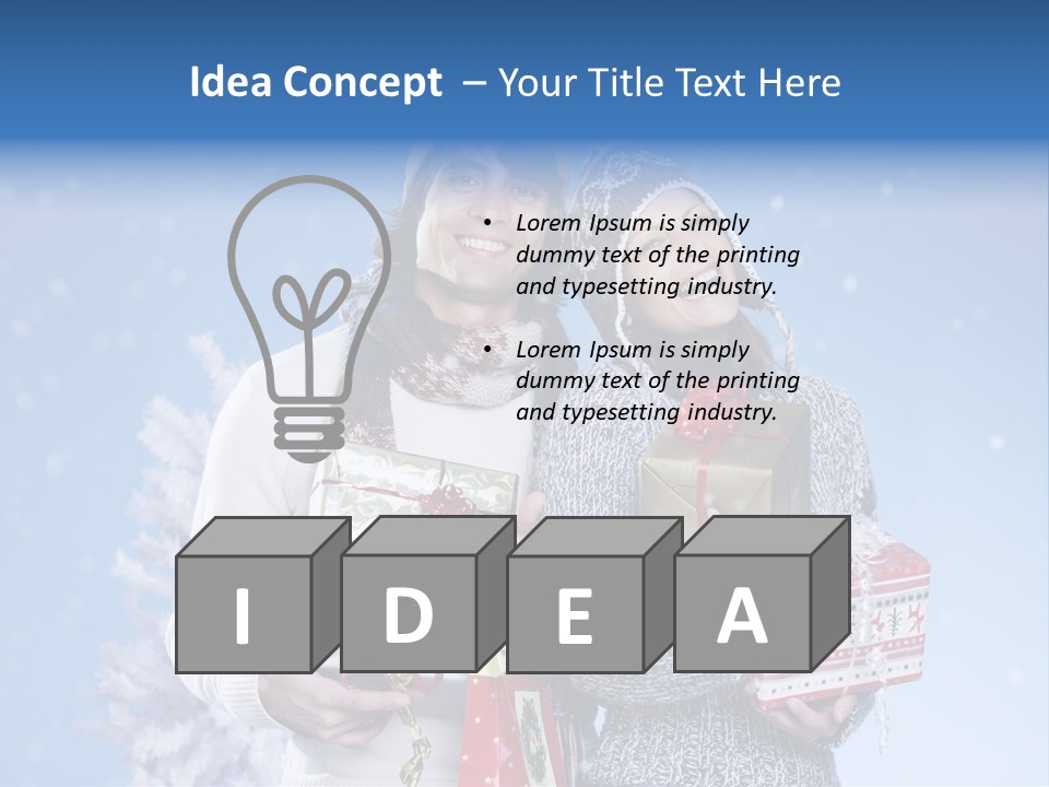 Fun Caucasian Gifts PowerPoint Template