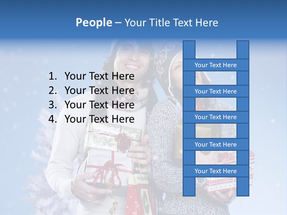 Fun Caucasian Gifts PowerPoint Template