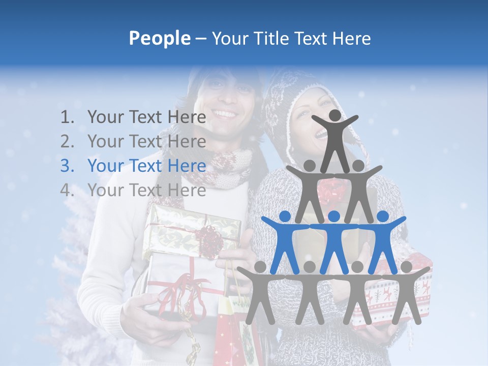 Fun Caucasian Gifts PowerPoint Template