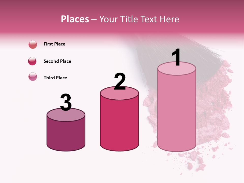 A Pink Makeup Brush On A White Background PowerPoint Template