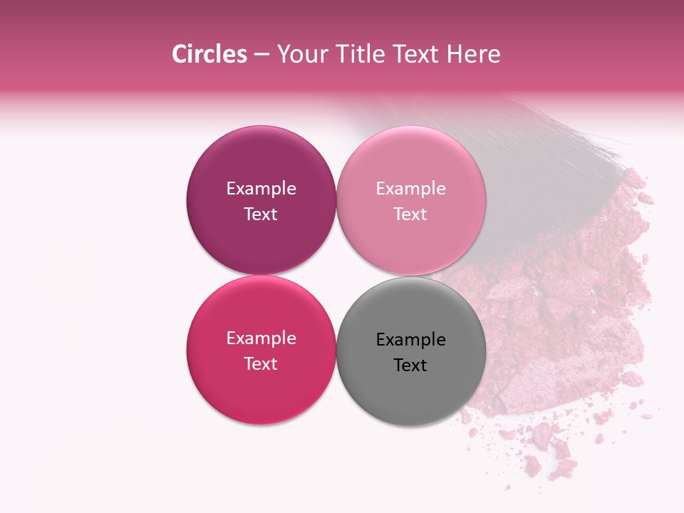 A Pink Makeup Brush On A White Background PowerPoint Template