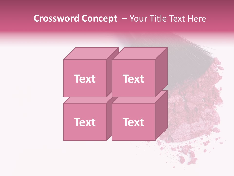 A Pink Makeup Brush On A White Background PowerPoint Template