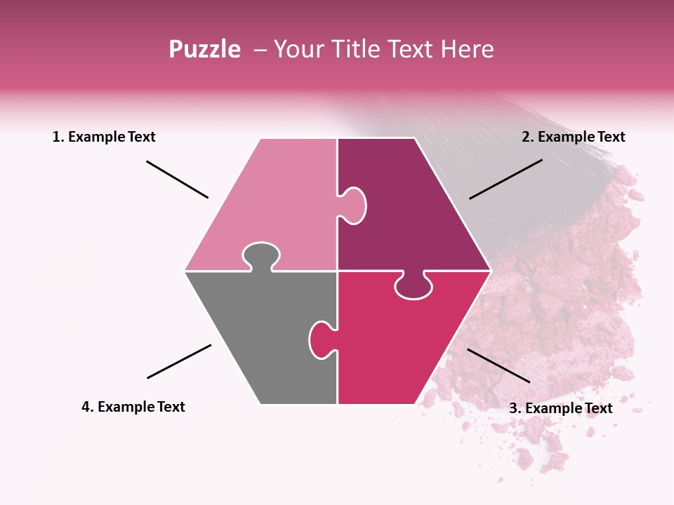A Pink Makeup Brush On A White Background PowerPoint Template