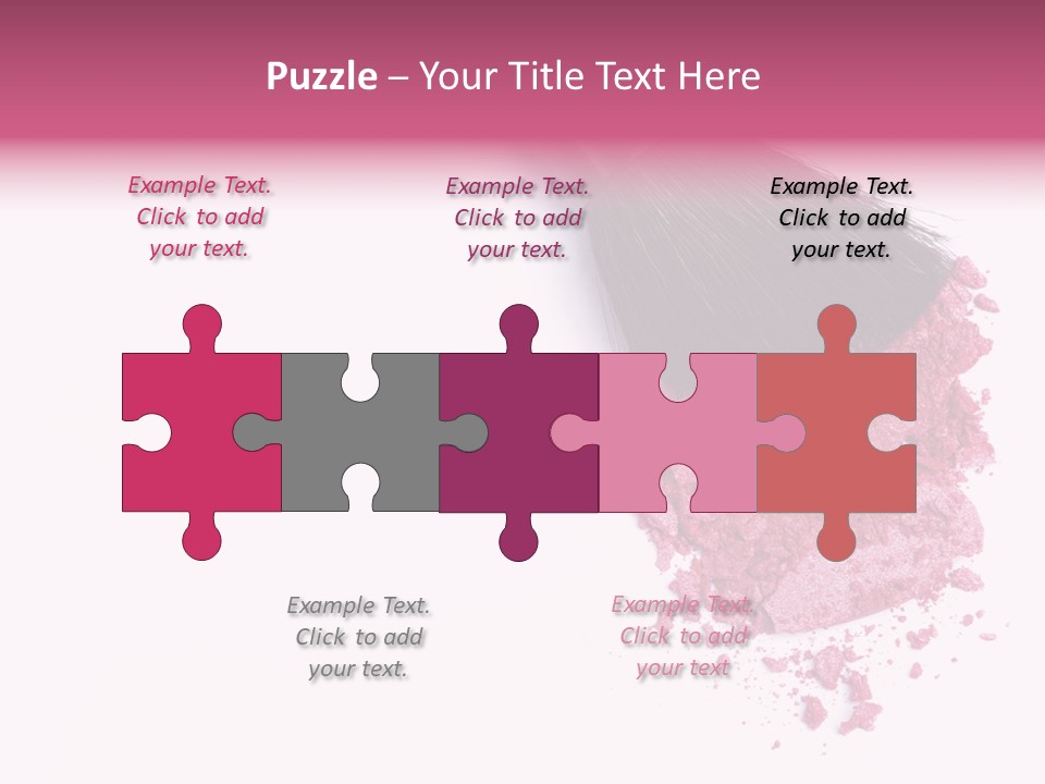 A Pink Makeup Brush On A White Background PowerPoint Template