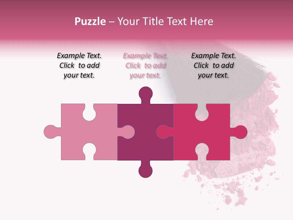 A Pink Makeup Brush On A White Background PowerPoint Template