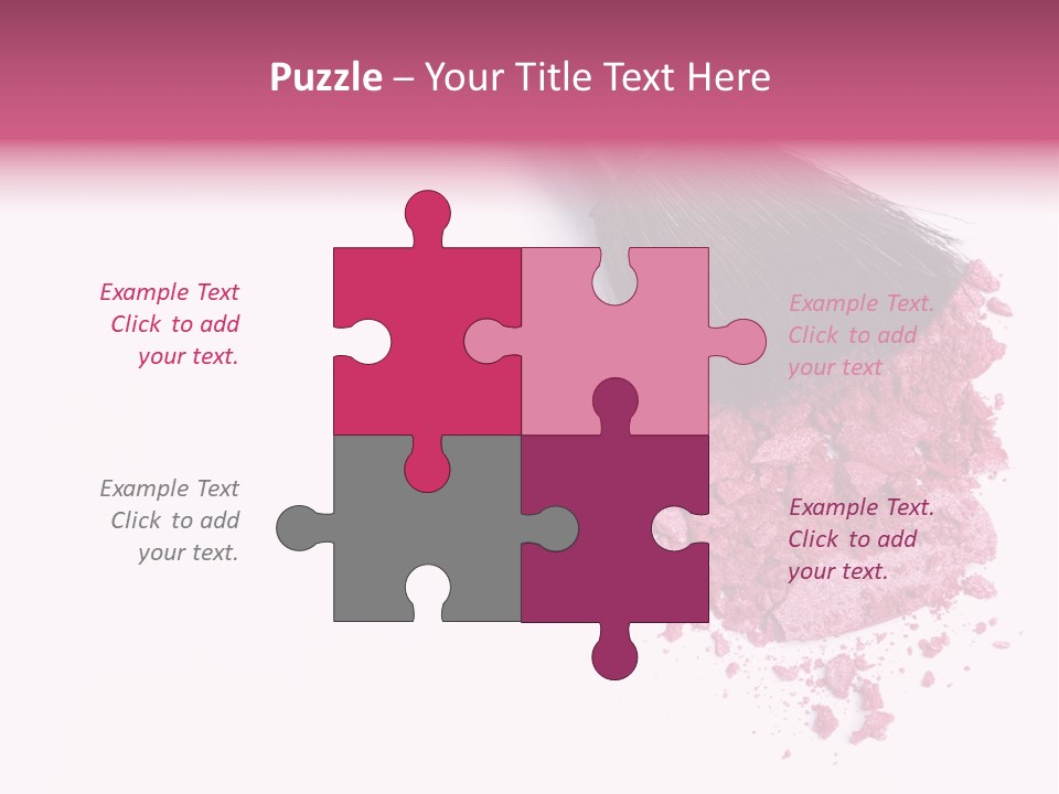 A Pink Makeup Brush On A White Background PowerPoint Template