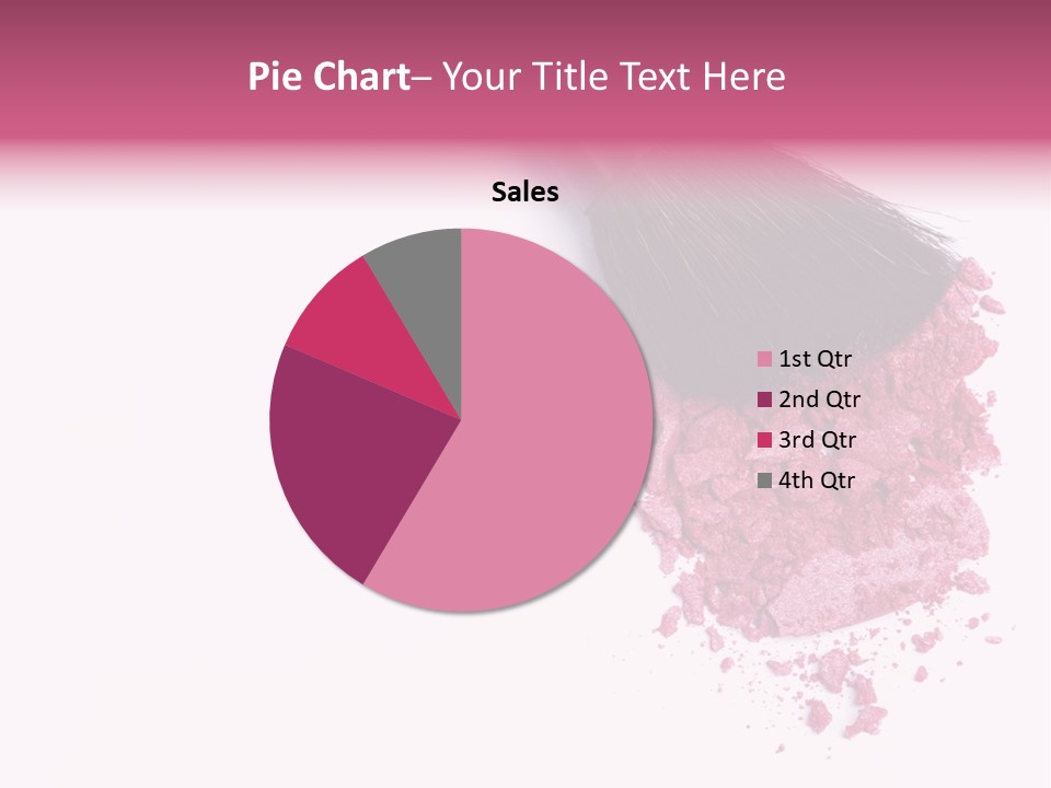 A Pink Makeup Brush On A White Background PowerPoint Template
